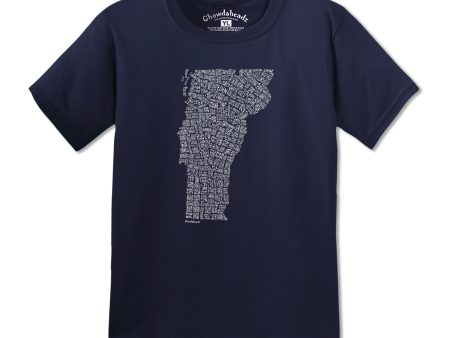 Vermont Cities & Towns Youth T-Shirt on Sale