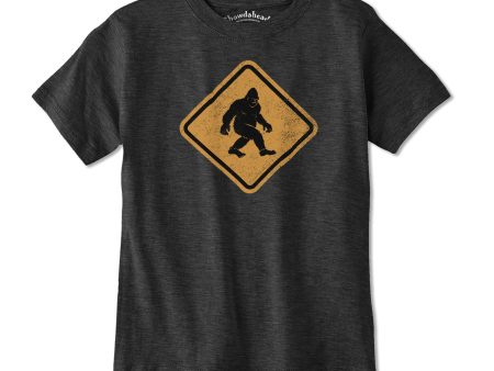 Bigfoot Crossing Sign Youth T-Shirt Discount