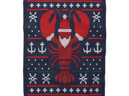 Boston Lobstah Ugly Holiday Sweater Sherpa Fleece Blanket Online now