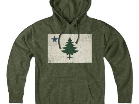 Vintage Maine Flag Hoodie Cheap