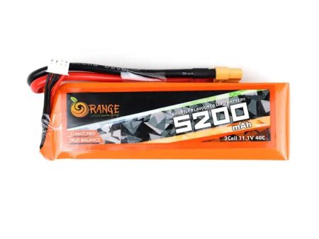 11.1V 5200mAh 3S 40C 80C Lipo Battery with XT60 Plug (Brand Orange). Hot on Sale