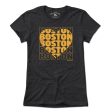 Black & Gold Stacked Boston Heart T-Shirt Fashion