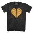 Black & Gold Stacked Boston Heart T-Shirt Fashion