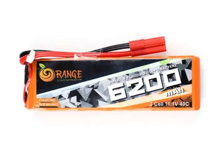 11.1V 6200mAh 3S 40C Lipo Battery With XT60 Plug (Brand Orange). Online Sale