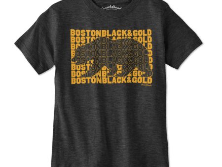 Boston Black & Gold Bear Knockout Youth T-Shirt For Discount