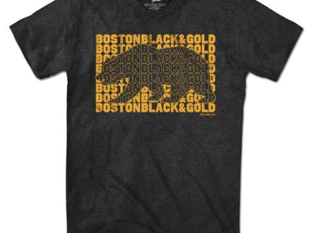 Boston Black & Gold Bear Knockout T-Shirt Hot on Sale