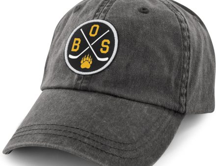 BOS Hockey Emblem Washed Dad Hat Supply