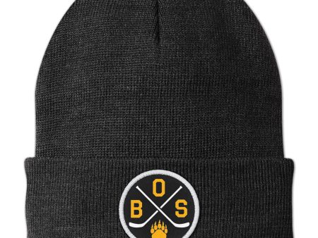 BOS Hockey Emblem Patch Cuff Knit on Sale