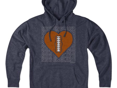 New England Football Heart Hoodie For Sale