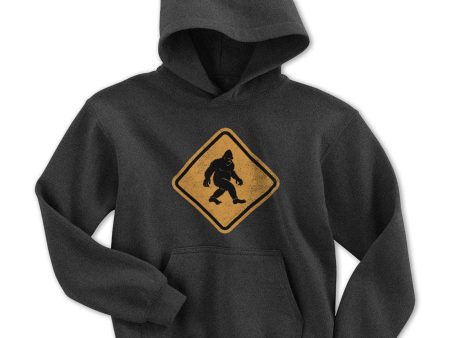 Bigfoot Crossing Sign Youth Hoodie For Discount