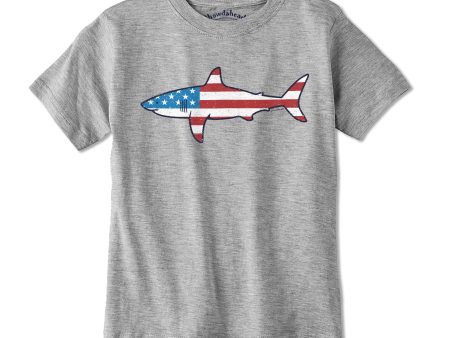 Stars and Stripes Shark Youth T-Shirt For Cheap