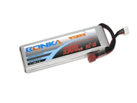 11.1V 3300mAh 3S 35C Lithium Polymer Battery With XT60 Plug (Brand Bonka). Online Sale