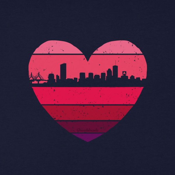 Boston Heart Retro Skyline Youth T-Shirt Supply