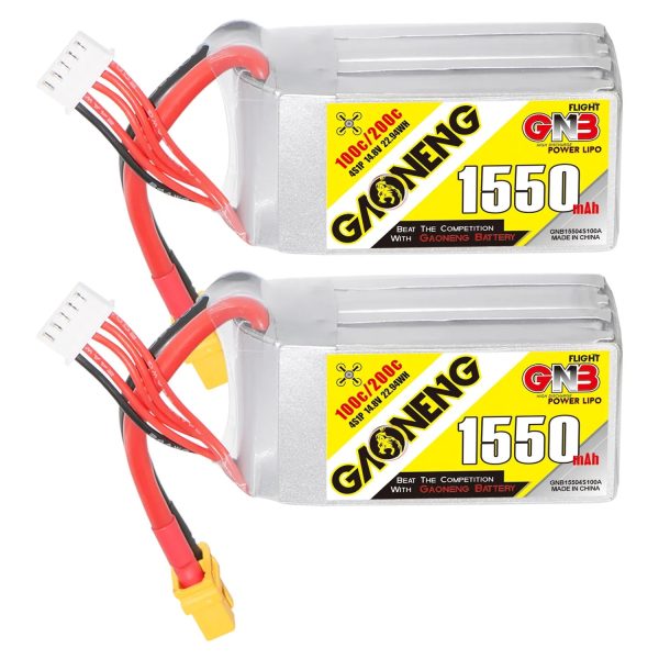 GNB 4S 14.8V 1550mAh 100C XT60 LiPo Battery. Supply