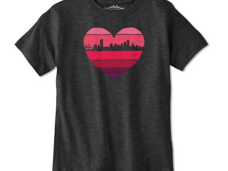 Boston Heart Retro Skyline Youth T-Shirt Supply