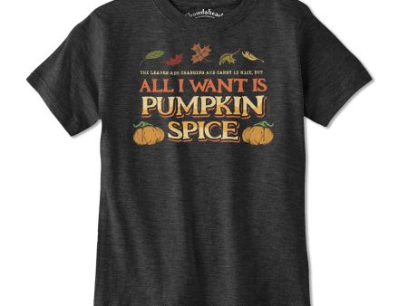 All I Want Is Pumpkin Spice Youth T-Shirt on Sale