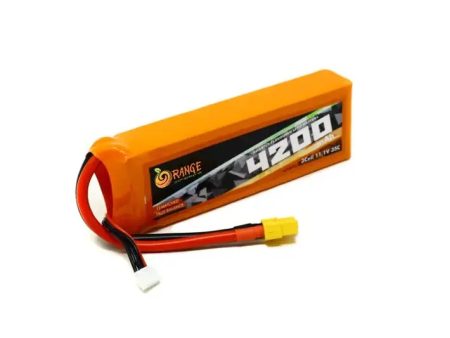 11.1V 4200mAh 3S 35C Lipo Battery with XT60 Plug (Brand Orange). Online Hot Sale