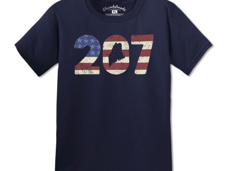 Patriotic 207 Maine Youth T-Shirt Hot on Sale