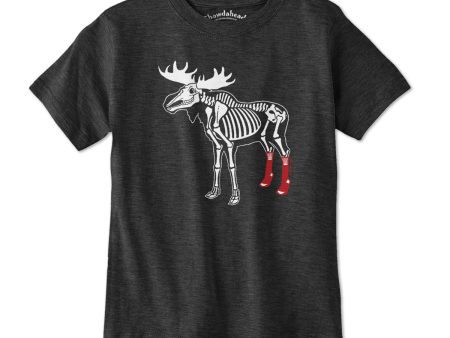 Socks On Moose Skeleton Youth T-Shirt Fashion