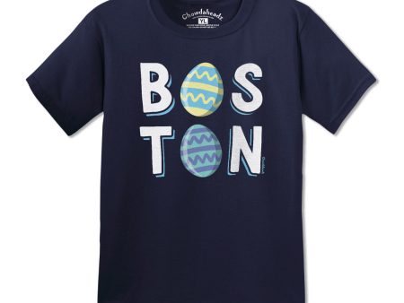 Boston Stacked Easter Eggs Youth T-Shirt on Sale