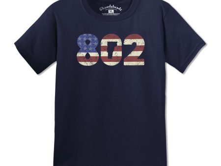 Patriotic 802 Vermont Youth T-Shirt Fashion