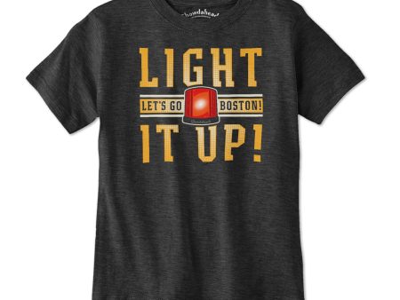 Light It Up Boston Hockey Youth T-Shirt Hot on Sale