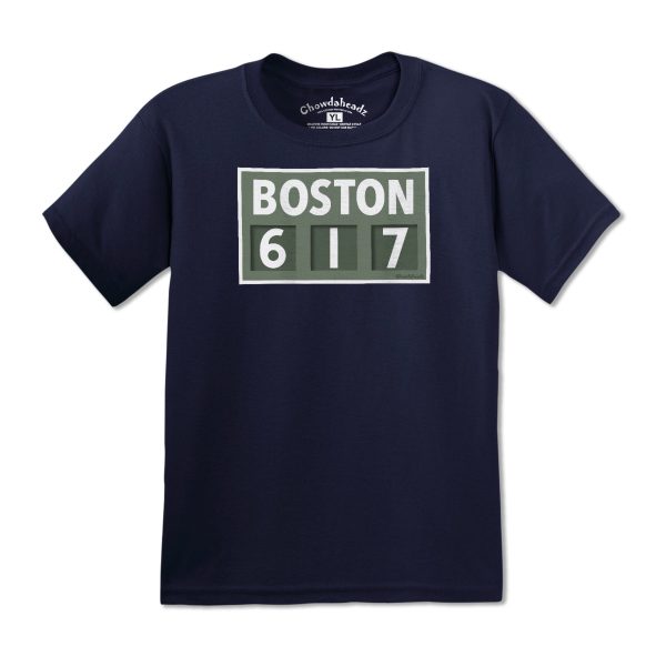 Boston 617 Scoreboard Youth T-Shirt Online now