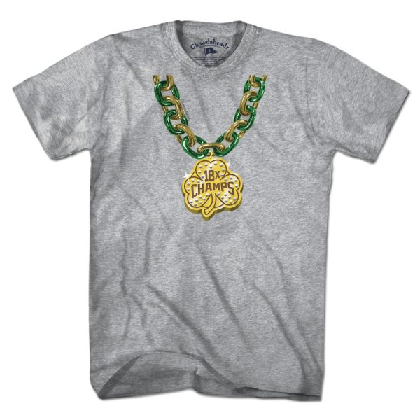 Boston Basketball Champions Shamrock Chain T-Shirt Fashion