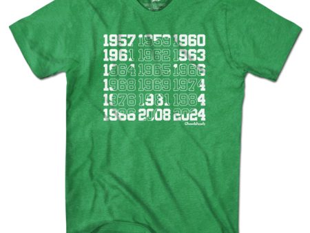 Boston Basketball Championship Dates Shamrock T-Shirt Supply