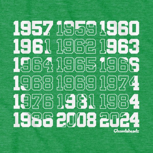 Boston Basketball Championship Dates Shamrock Youth T-Shirt Supply