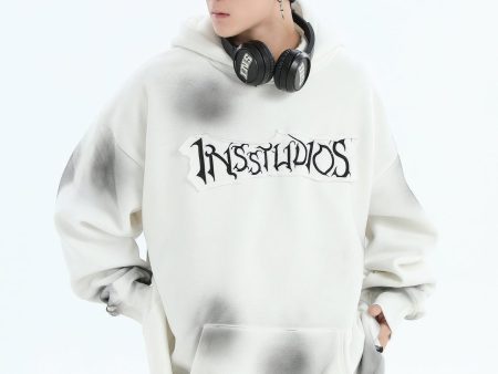 【INSstudios】Spray Paint Logo Loose Hoodie na1634 Online now