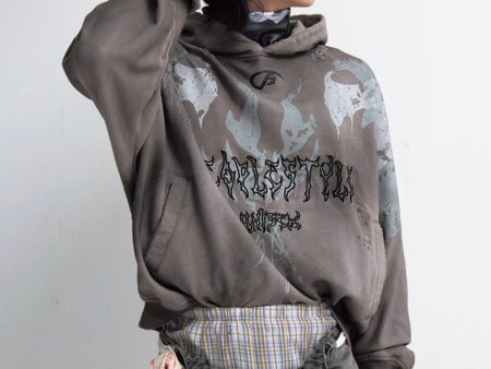 【PEOPLESTYLE】Aged Loose Hoodie  na1654 Discount