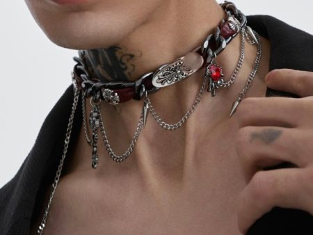 【Struc Ton】 leather punk necklace na1448 Online Hot Sale