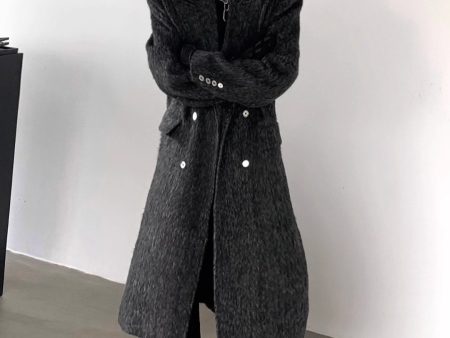 【AutumnWind】Gray Mid-Length Trench Coat  na1598 Cheap