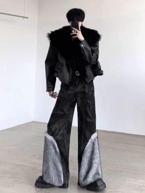 【AutumnWind】fur leather jacket  na1760 Fashion