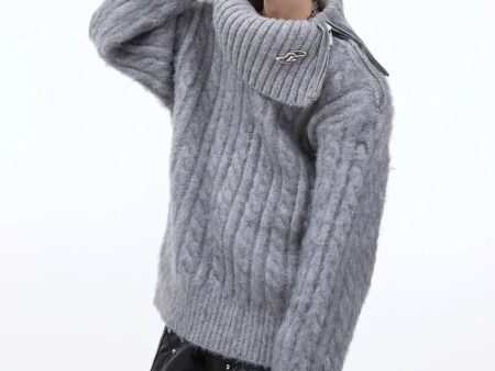 【CulturE】high neck loose knit  na1580 For Cheap