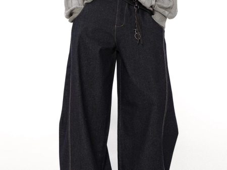 【MRNEARLY】wide-legged loose jeans  na1750 on Sale