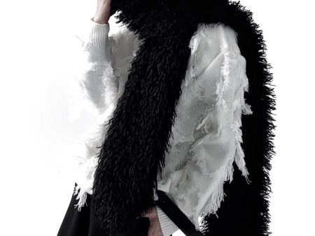 【AutumnWind】black soft long fur scarf   na1604 Supply