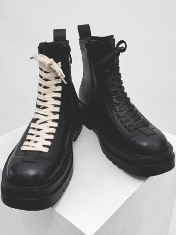 leather side zipper rider biker boots Online Sale